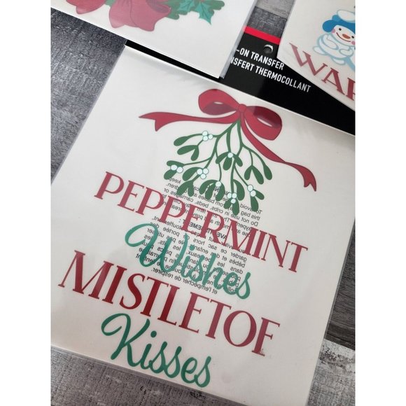 Christmas Iron-on Transfers - LOT - Snowman Wreath + - Green Plaid - DIY Crafts - Picture 4 of 5